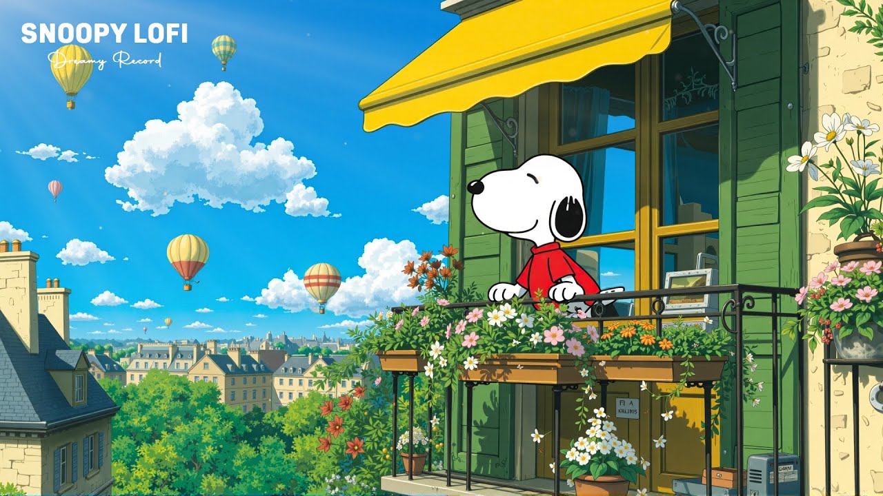 A Peaceful Spring Balcony 🌸 Spring Lofi To Make You Feel Fresh For The Spring ~ Chill with Snoopy