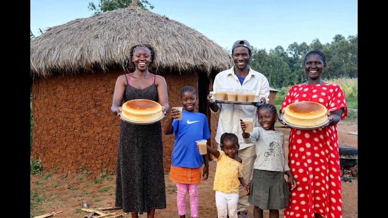 No Oven! African Village Mum Bakes Perfect Chocolate Cake & Fresh Lemongrass Banana Juice