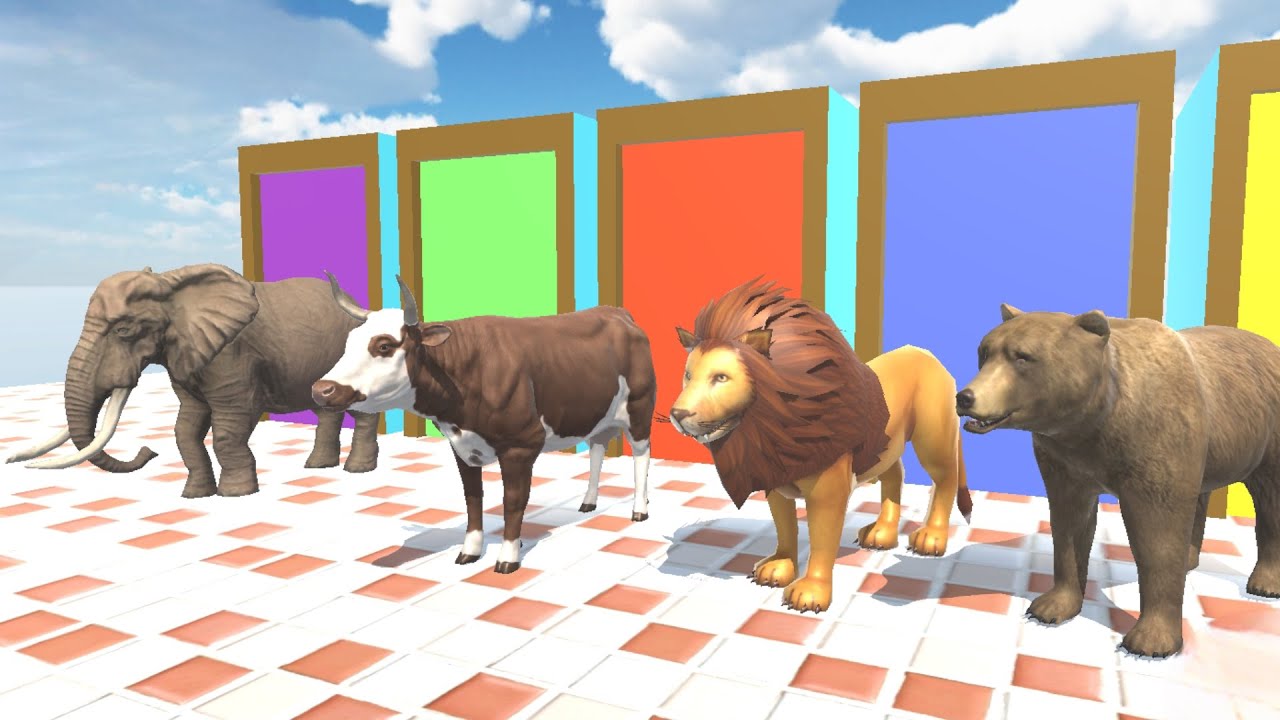 Animal Crossing Fountain With Elephant, Cow, Bear , Lion Wild Animals | #animalcrossingfountain