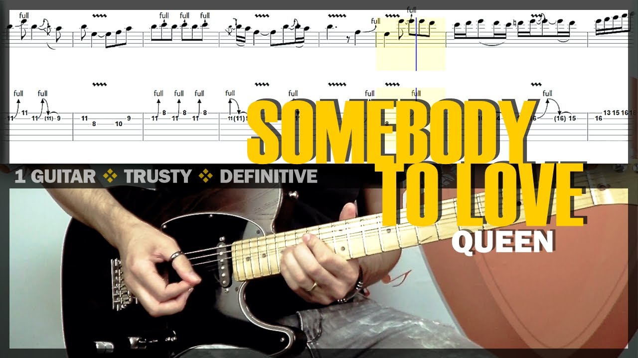 Somebody to Love | Guitar Cover Tab | Guitar Solo Lesson | Live Rhythm Parts | BT w/ Vocals 🎸 QUEEN