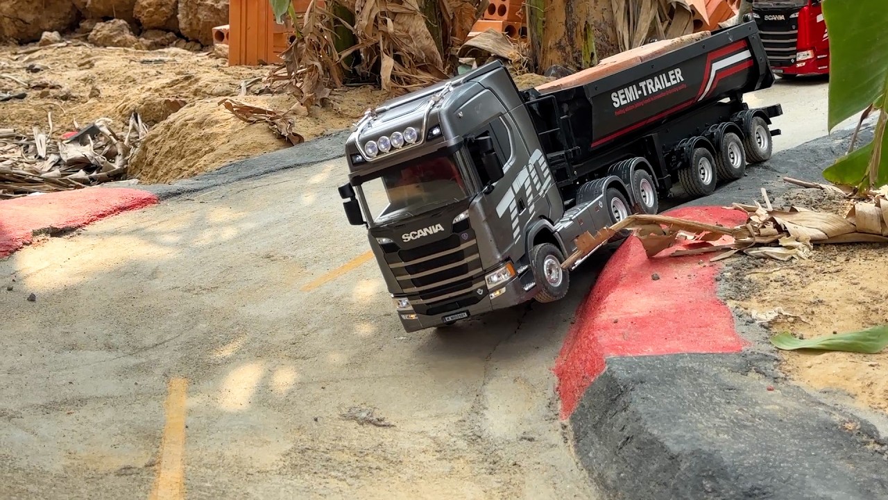 RC video activities dump trailer transportation truck