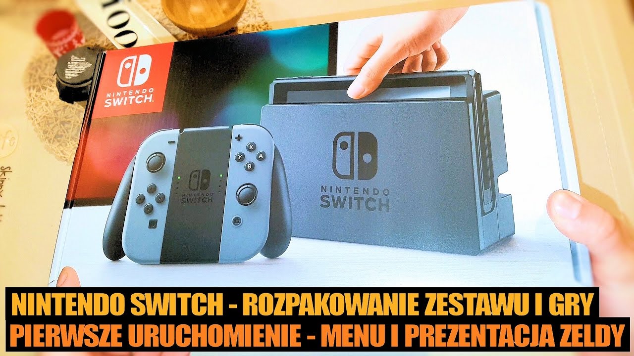 NINTENDO SWITCH - unboxing konsoli i gry, pierwsze uruchomienie, przegląd menu i gra (Zelda) PL