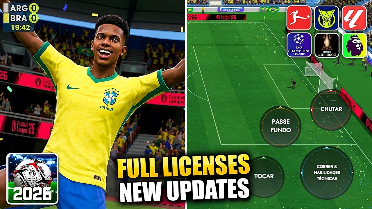 O MAIS COMPLETO! Football League 2026 • Ligas e Times 100% Licenciados (Pack Savedata FULL)