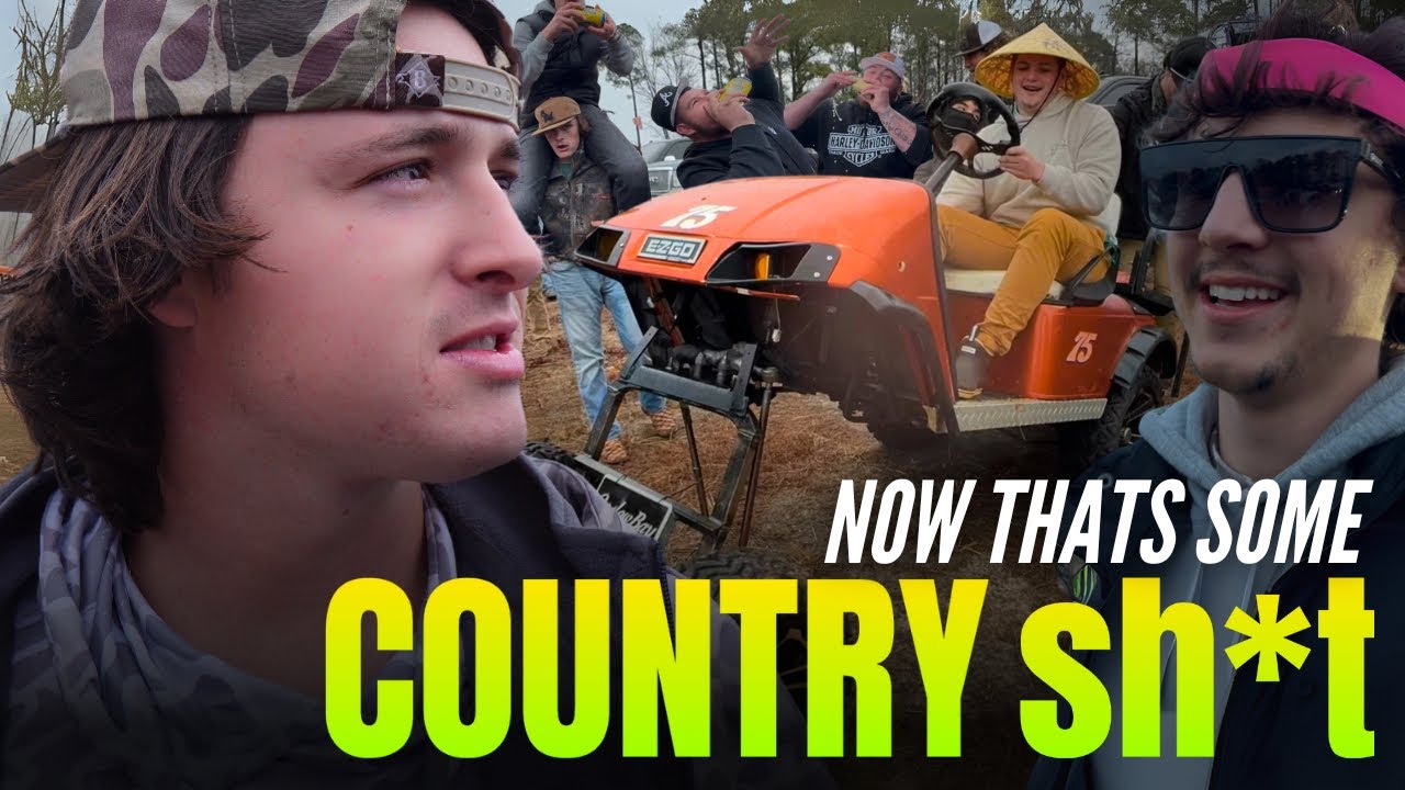 COUNTRY KIDS Built the Most SQUATTED GOLF CART Ever *LIFTED TRUCKS Invade Wilmington NC*