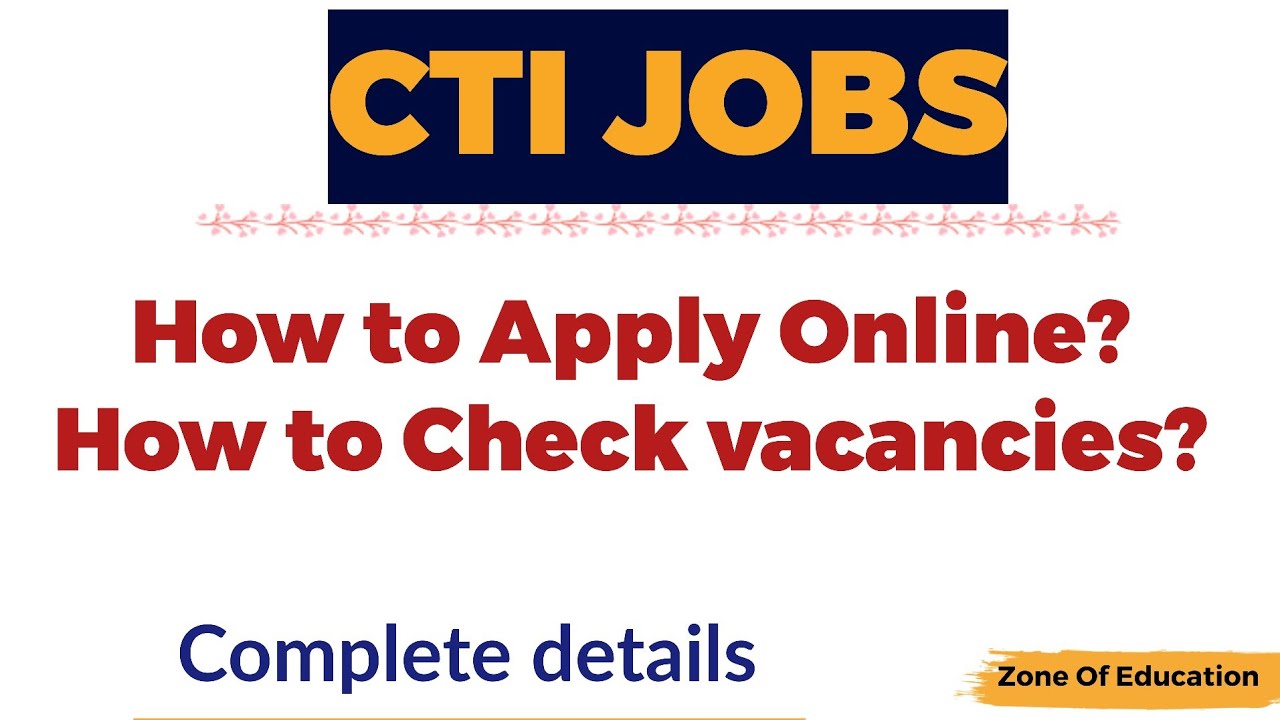 How to apply online for CTI jobs 2024 || How to check vacant posts for CTI jobs in Punjab 2024