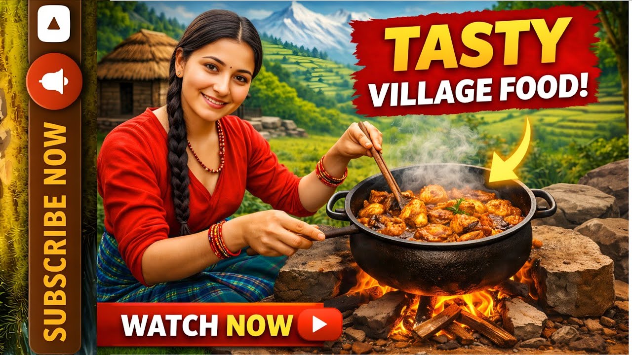 You can see different types of food cooking.