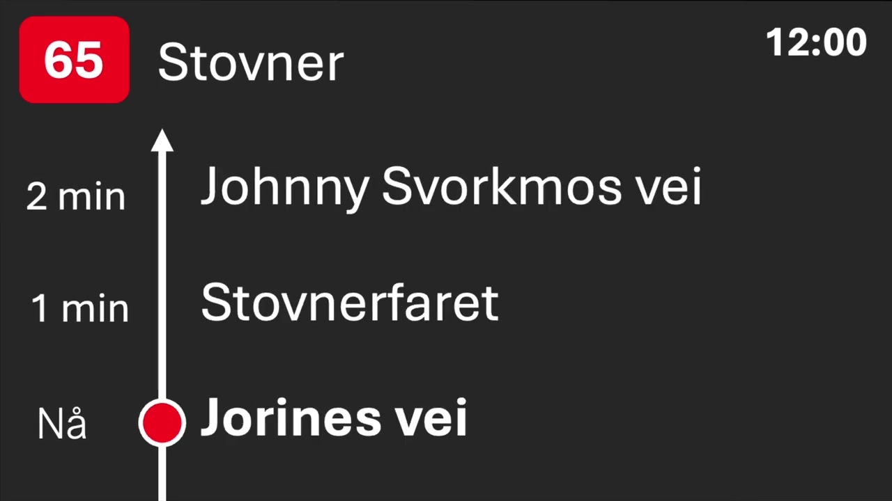 Linje: 65 Stovner | Skjerm og tale! 