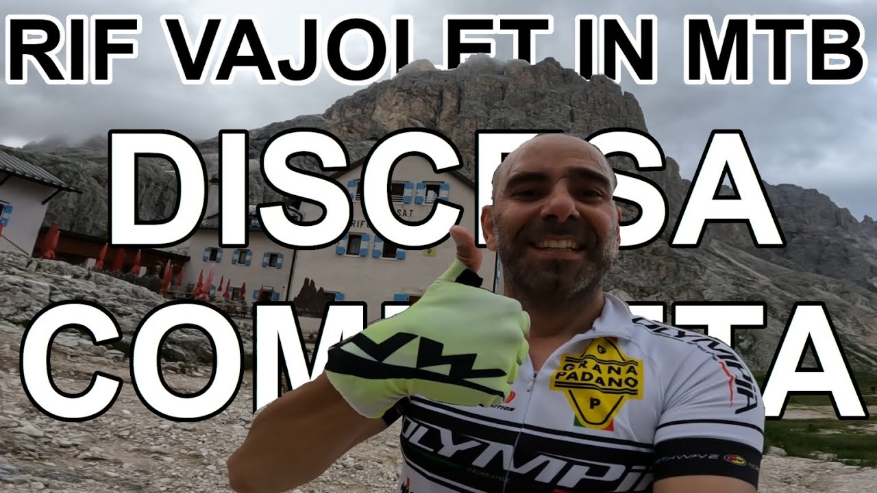 Discesa completa dal rifugio Vajolet a Pera di Fassa in MTB