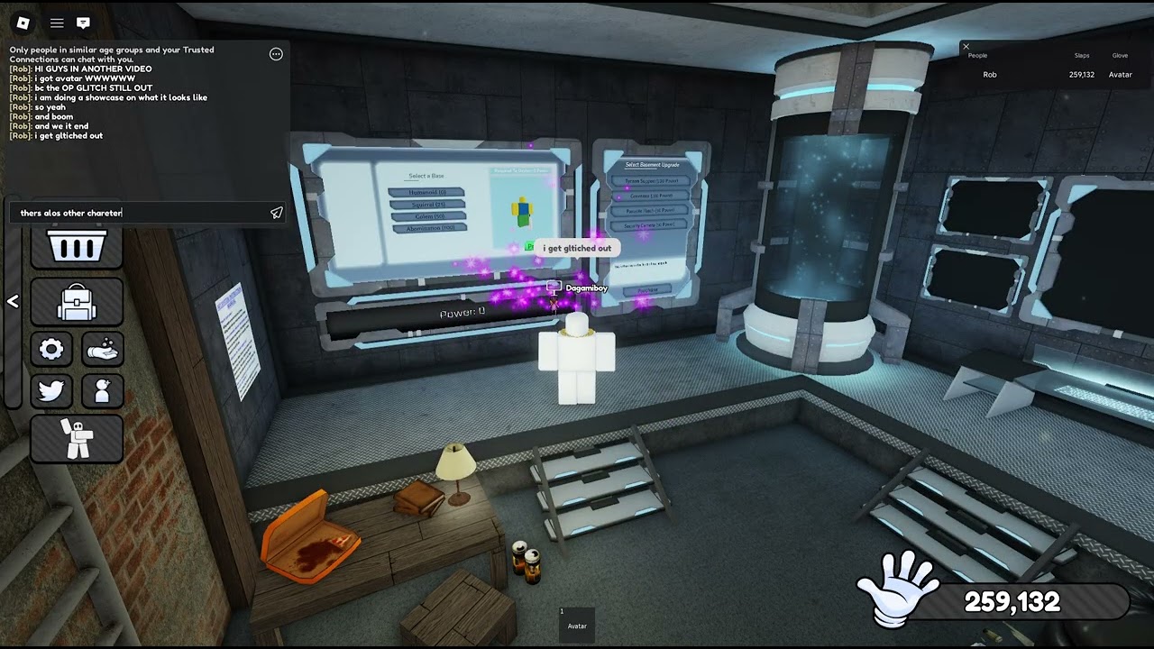 showcasing what avatar glove looks like inside bunker