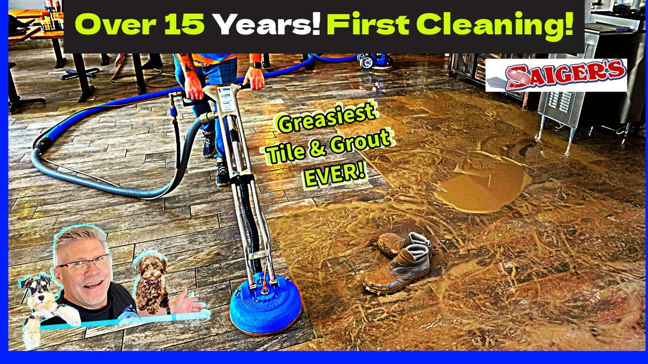 EXTREMELY Greasy Tile and Grout FIRST Cleaning! Over 15 YEARS of Grime!