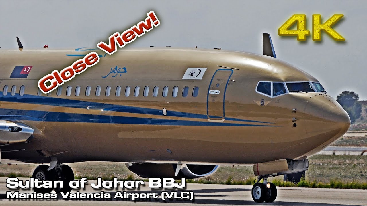 Sultan of Johor [4K] VIP Private Boeing 737 BBJ (9M-III) Close View