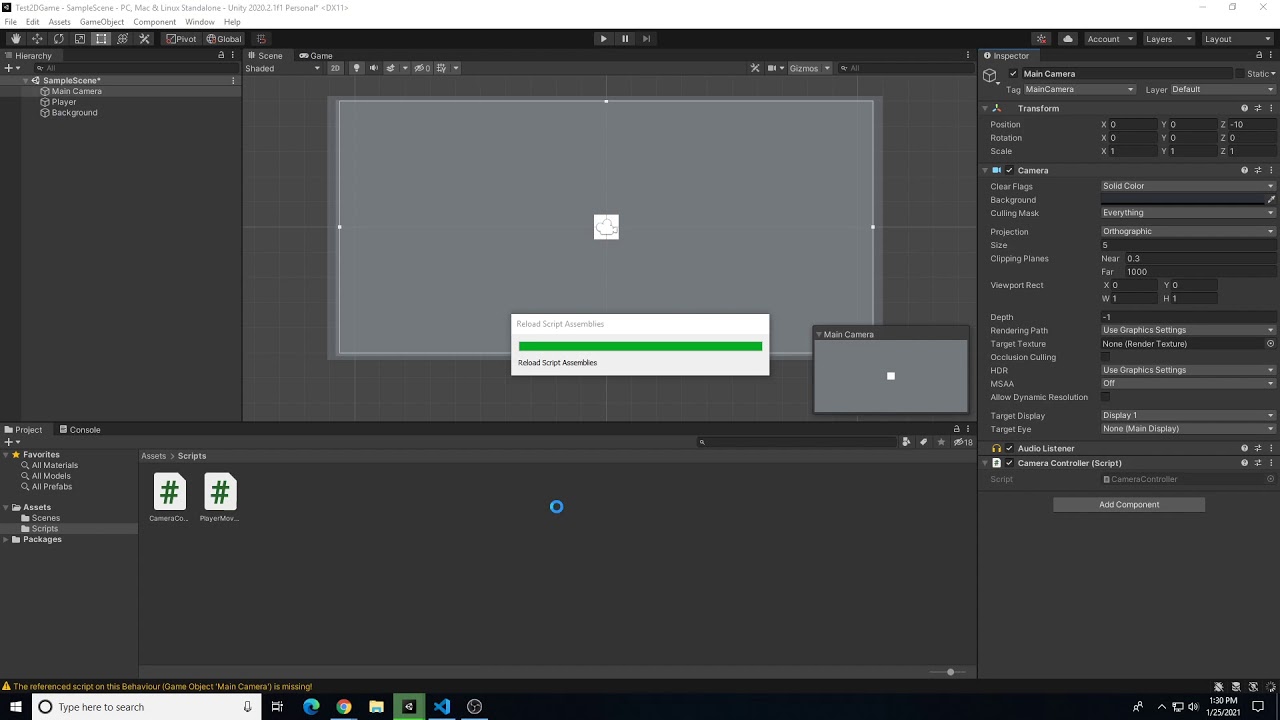 Unity 2D Game Camera Movement And Refined Player Movement