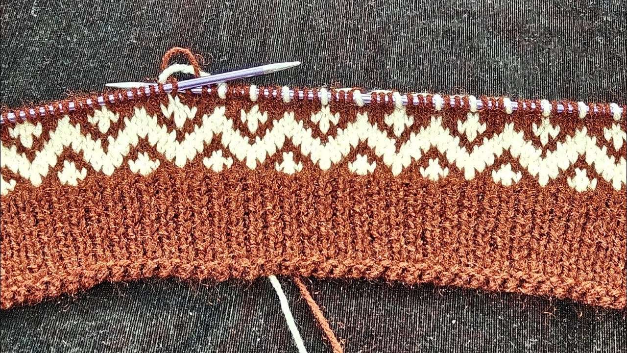 4-5 साल के बच्चे का स्वेटर(part -1)kids sweater design Two colour knitting tutorial 