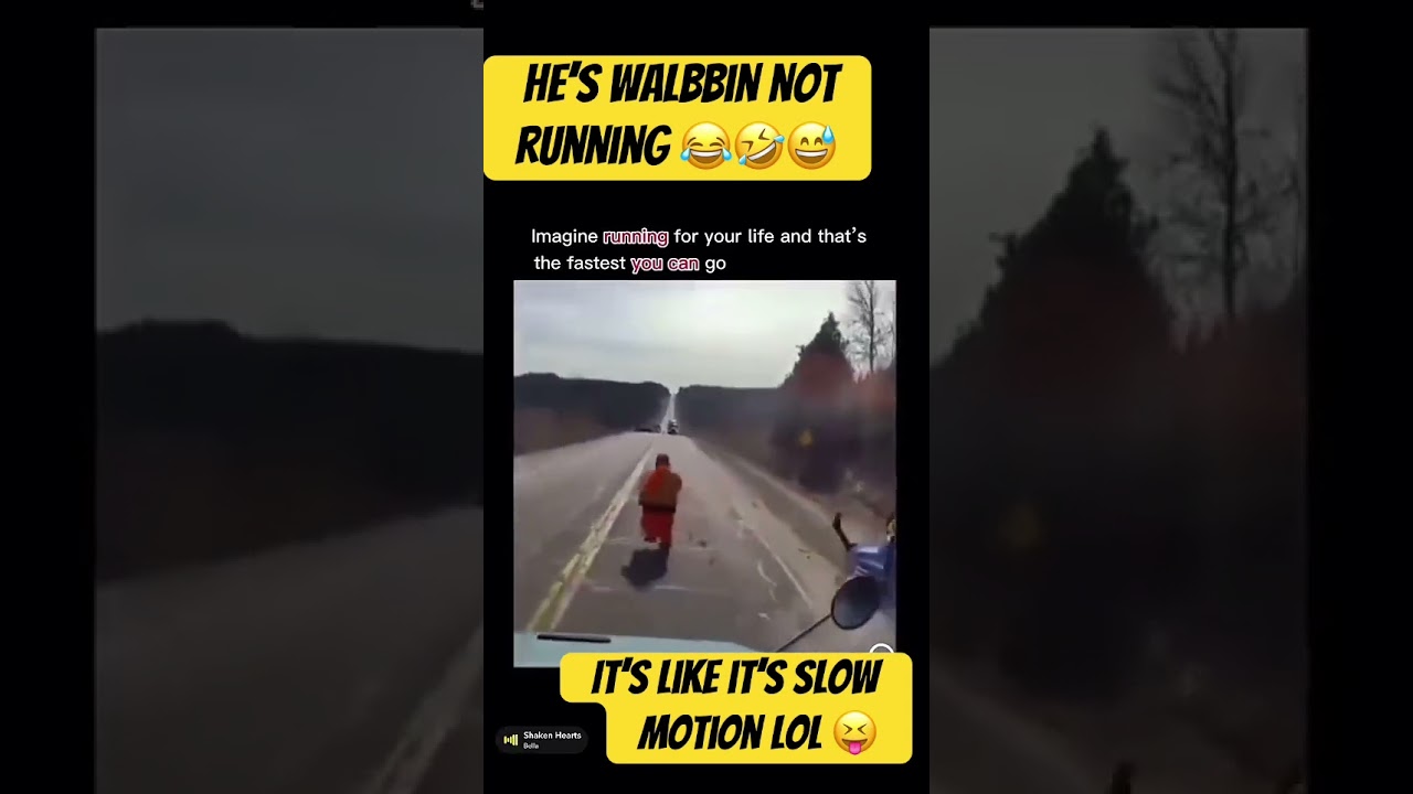 Fat Man Runs From Truck 🛻 Driver #watch #funny