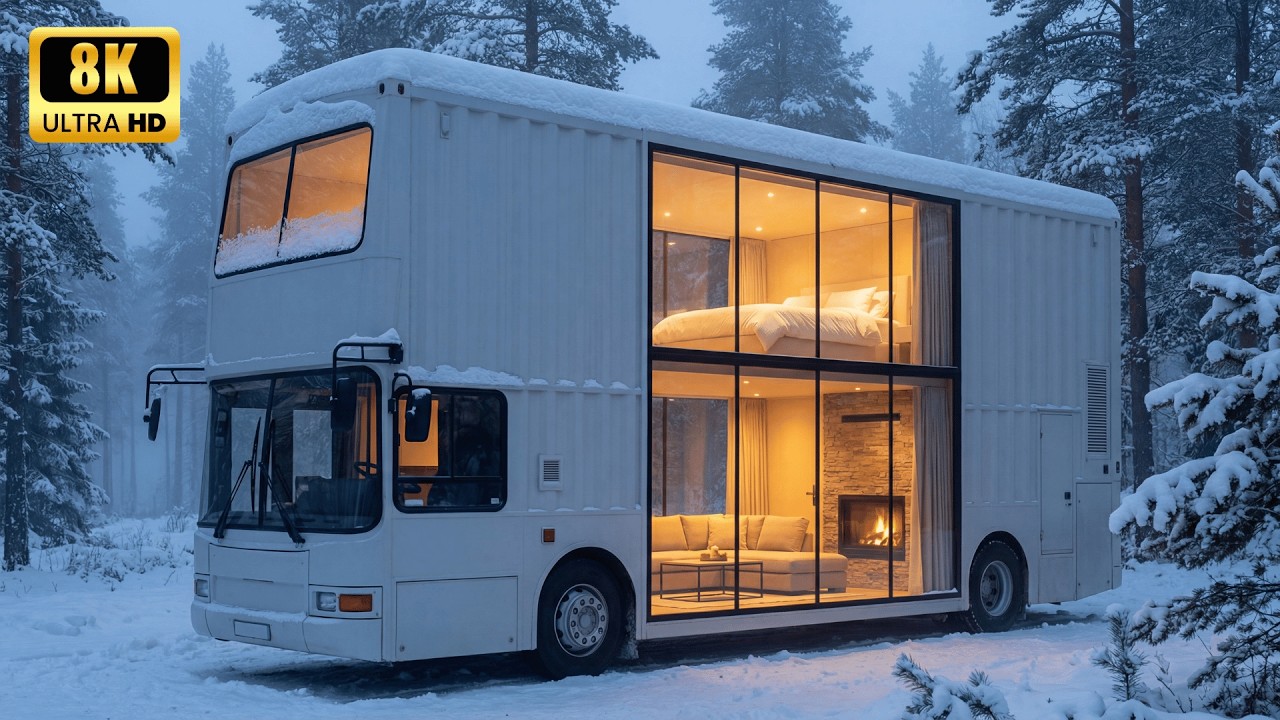 I Found an Abandoned Double-Decker Bus… Then Built a Two-Floor Hidden Cabin (ASMR)