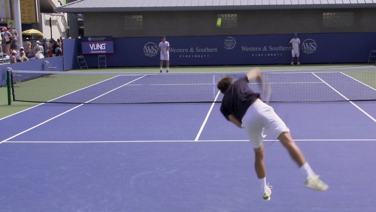 Julien Benneteau Forehand, Backhand and Serve -  2013 Cincinnati Open