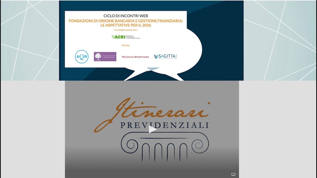 Convegno virtuale dedicato alle Fondazioni di origine Bancaria