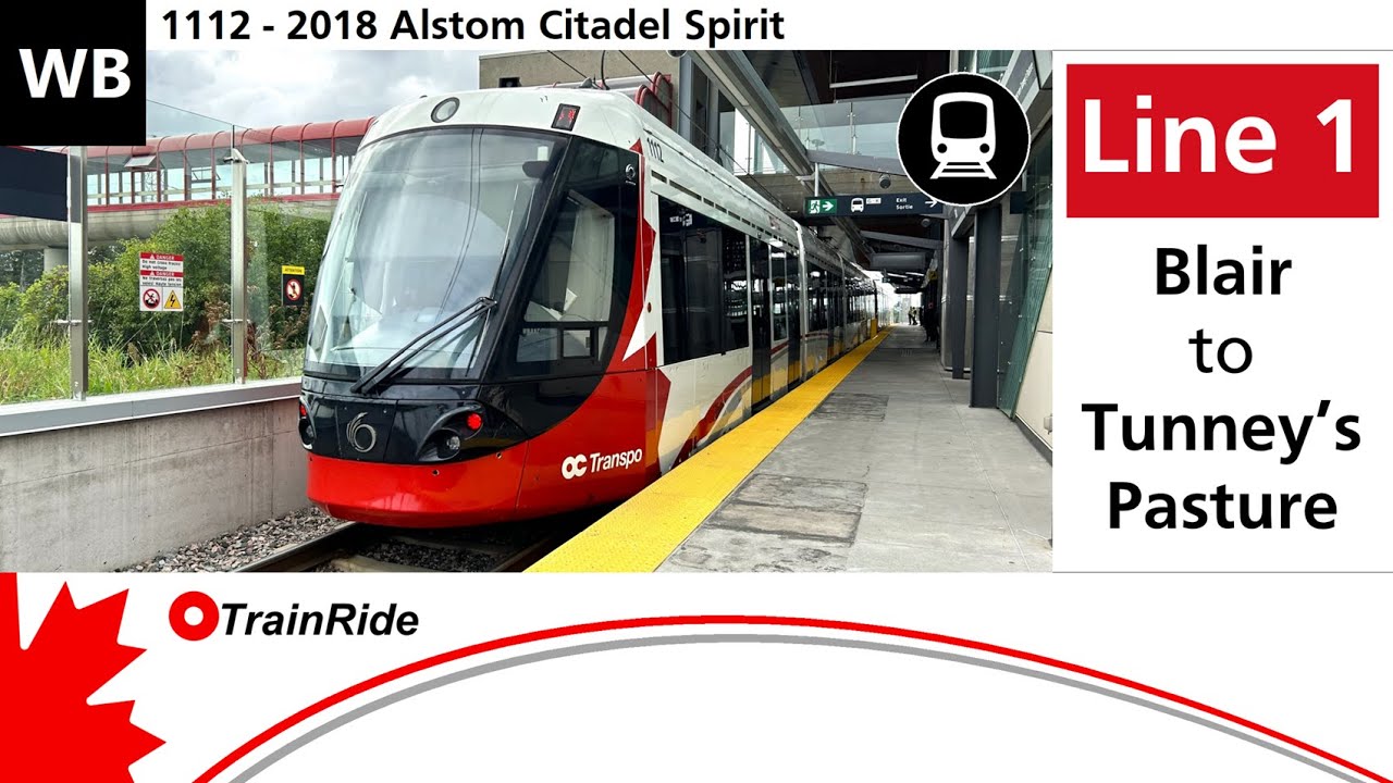 Line 1 Blair to Tunney's Pasture [Pre-Line 2 & 4] | OC Transpo LRT 2018 Alstom Citadis Spirit - 1112