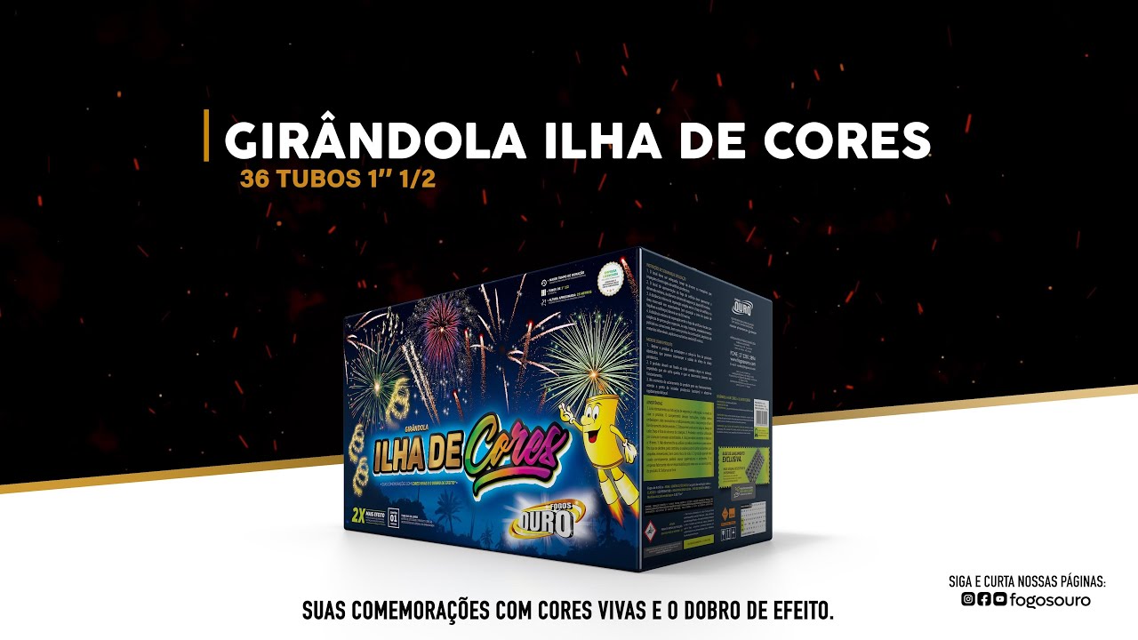 GIRÂNDOLA ILHA DE CORES - FOGOS OURO