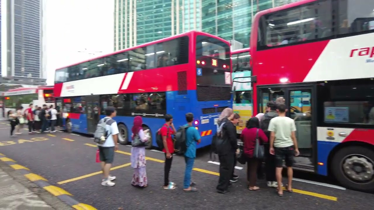 Evening Bus Crowd at LRT MRT Ampang Park