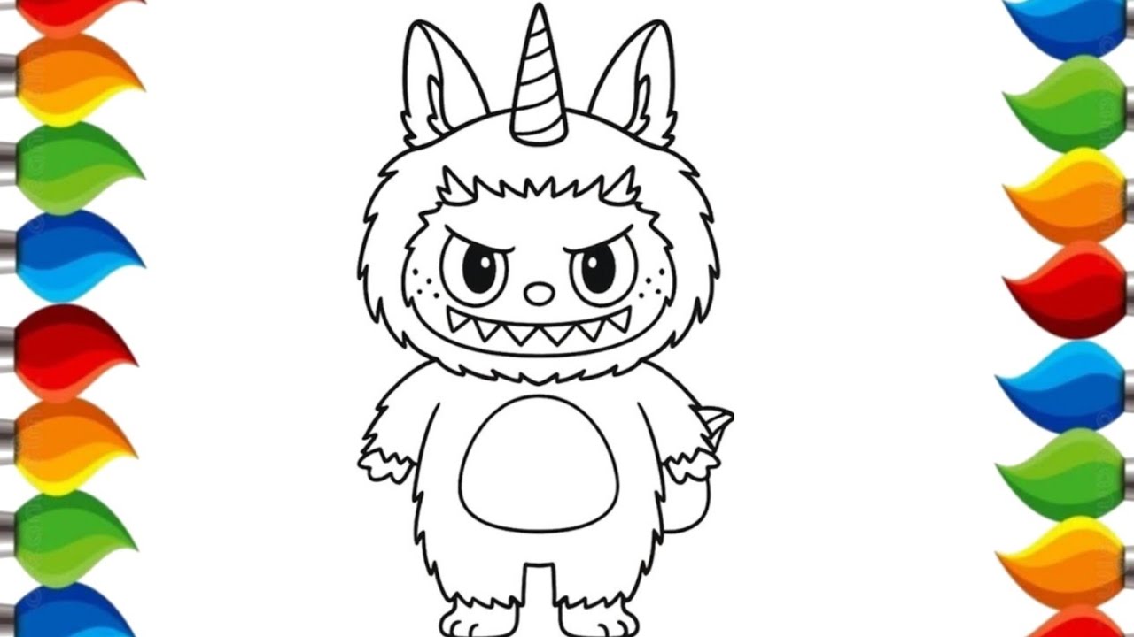 How to draw easy cute Labubu drawing | painting & colouring for kids | draw step by step-child- art