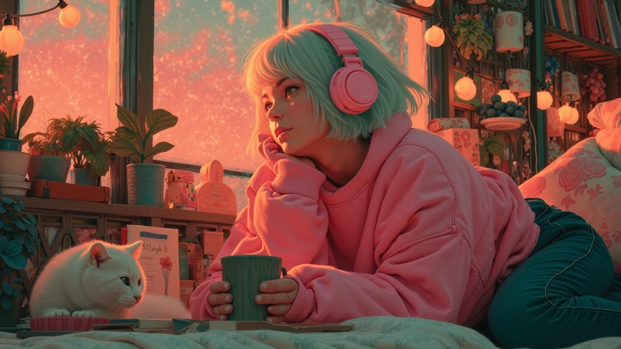 Ночной вайб Lofi - чилл-биты для учебы поздно ночью, отдыха и фокуса