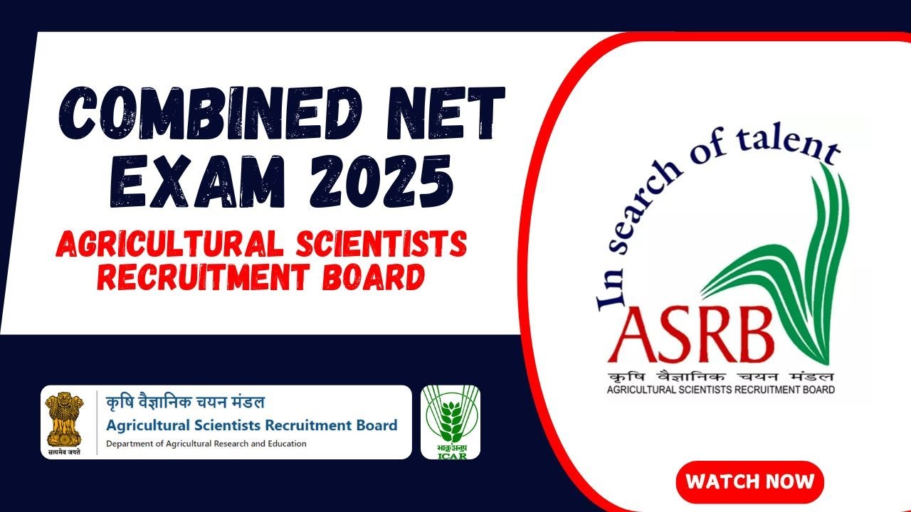 ASRB COMBINED EXAM 2025 l ASRB NET l RECRUITMENT l NOTIFICATION #asrb #net #recruitment #exam