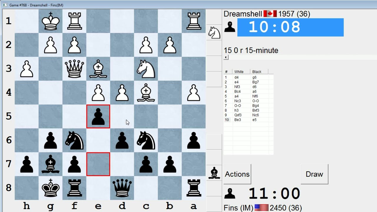 Standard Chess #183: Dreamshell vs. IM Bartholomew (Modern Defense)