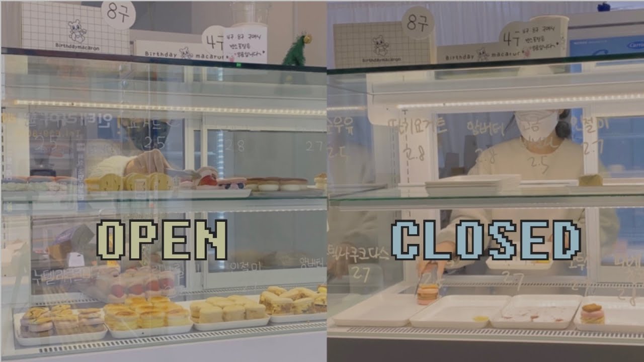 eng. cafevlog #22 / 마카롱가게 오픈과 마감 😩 뼈빠지는 브이로그 (feat. 발렌타인데이+설날)