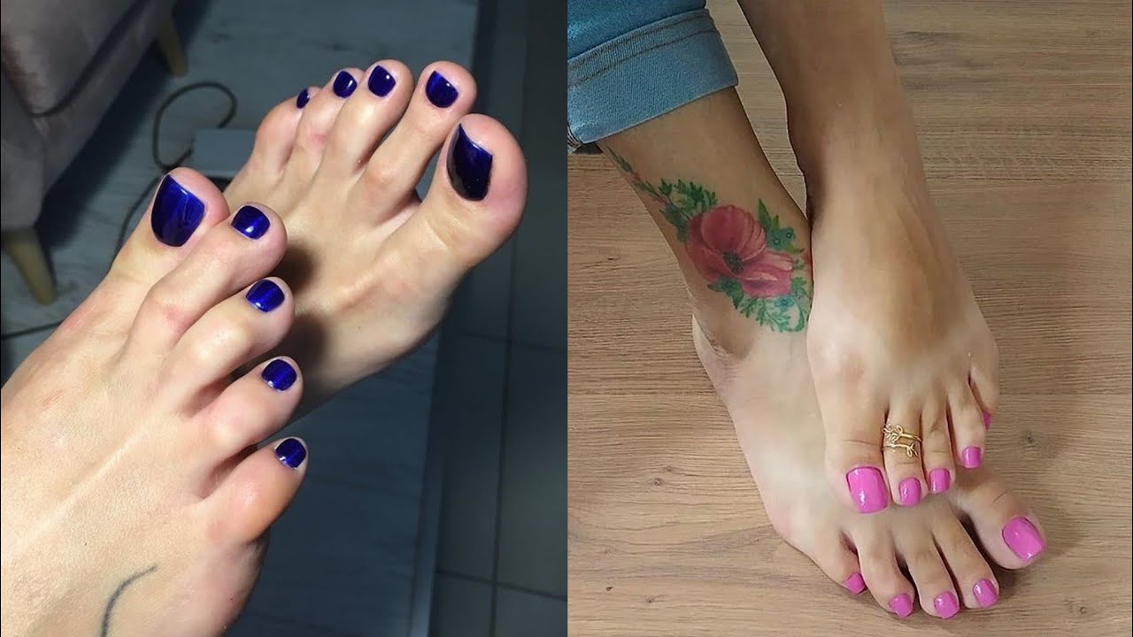 New pleasing to see designs ideas collection of shiny solid colors toe nail 💅 pedicure designs 2024