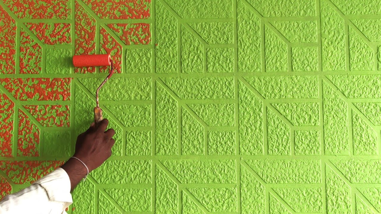 BRICK WALL PAINTING IDIA DESIGN//EXTERIOR TEXTURE DESIGN//HOW TO MAKE A BRICK WALL PAINTING DESIGN
