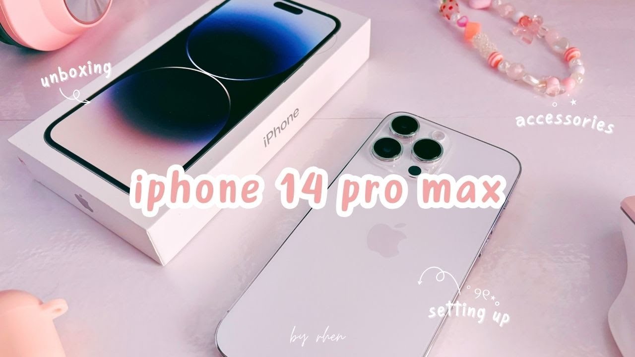 iphone 14 pro max silver unboxing 2024 ❀⋆⟡ setting up iphone + iphone accessories