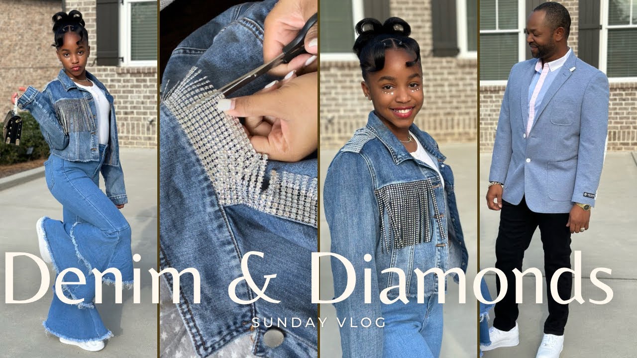 EMOTIONAL FATHER DAUGHTER DANCE| BEDAZZLING HER JACKET ​⁠@tiahnamrose Denim & Diamonds
