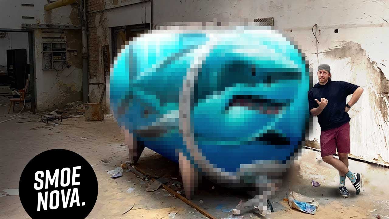 OPTICAL ILLUSION: I paint a SHARK at LOST PLACE (so fast!!)