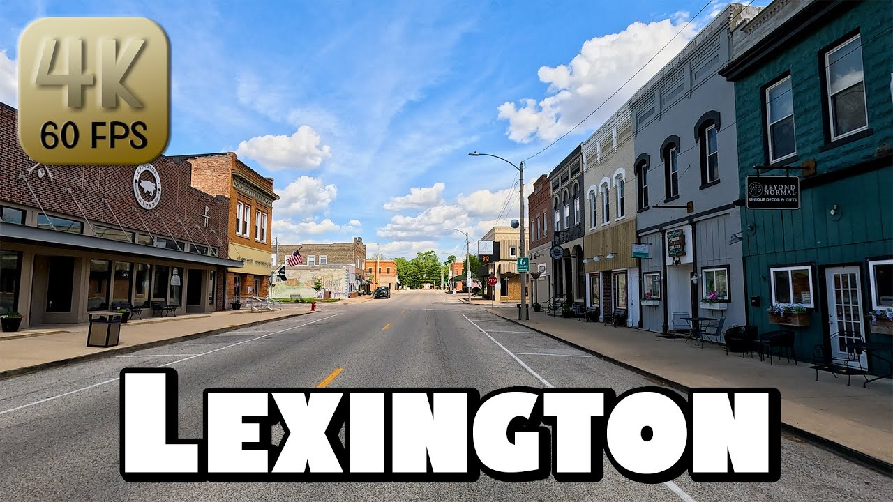 Driving Around Small Town Lexington, Illinois in 4k Video