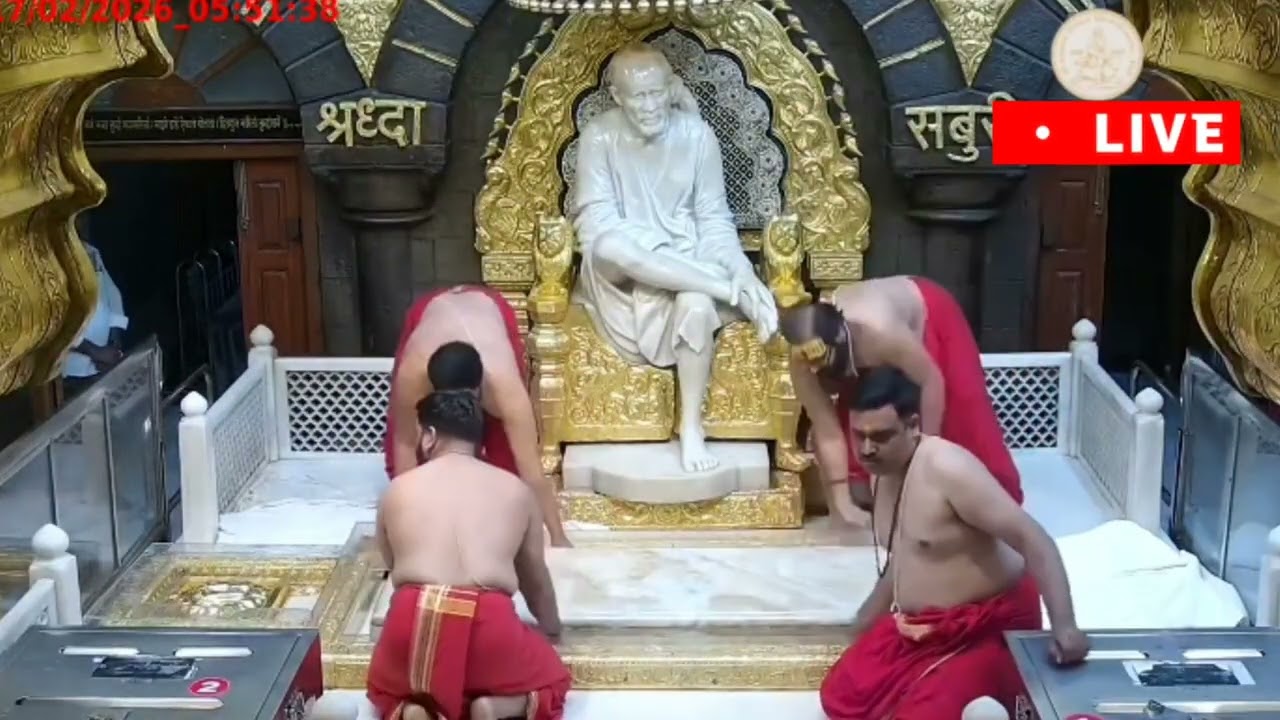 SAI BABA MANGAL SNAN AVAM AARTI DARSHAN ll TODAY LIVE DARSHAN SHIRDI ll SAIRAM ll 17 February 26 