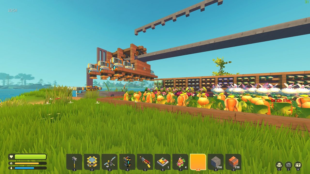 Scrap Mechanic Survival Auto Farm Tutorial - Harvest Plant and Water 120++ Crops