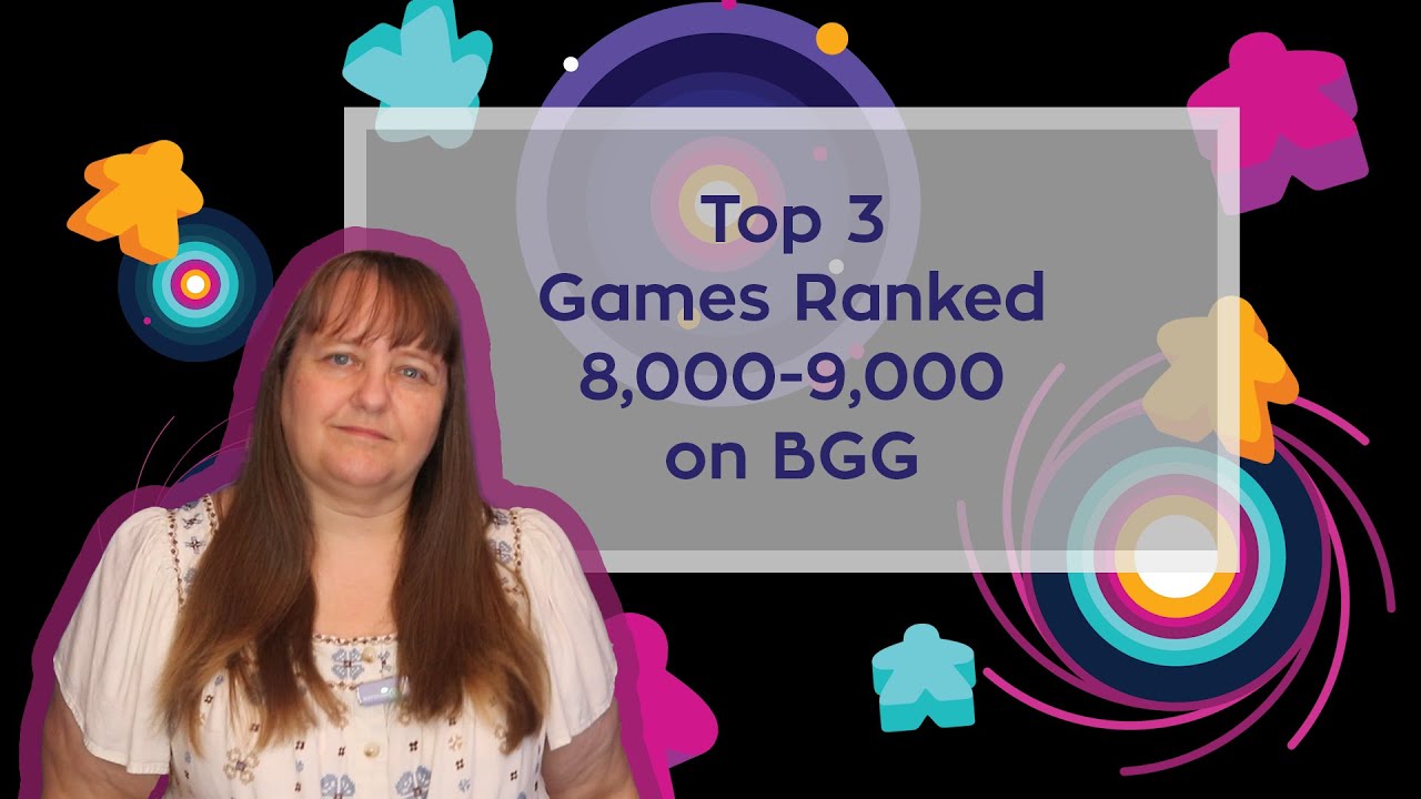 Three fun games ranked between 8,000 and 9,999 on BGG