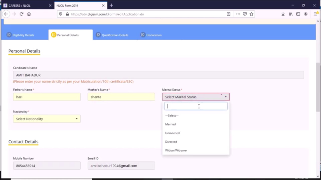 NLC Exam online application form filling process  | how to fill nlc exam form | nlc online form fill