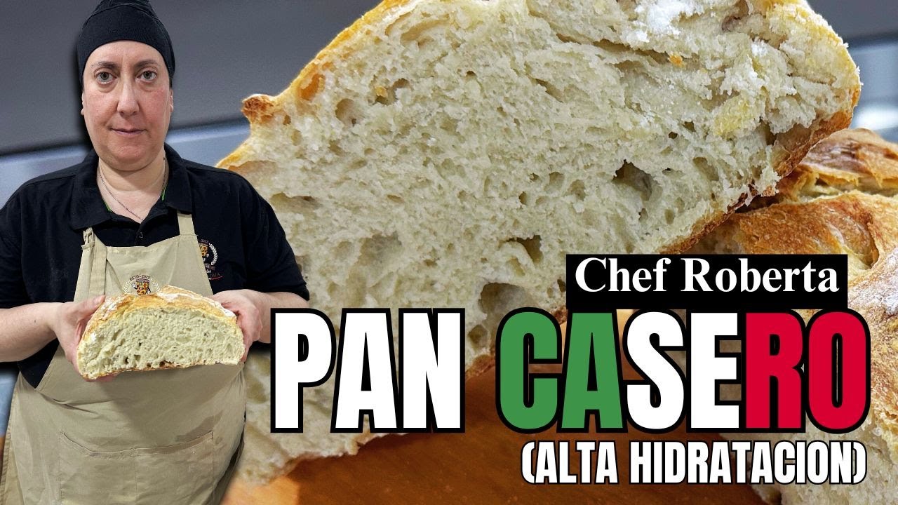 PAN CASERO Alta Hidratacion: Receta Italiana Facil y Deliciosa! 🥖🇮🇹 con Chef Roberta || Aroma Roma