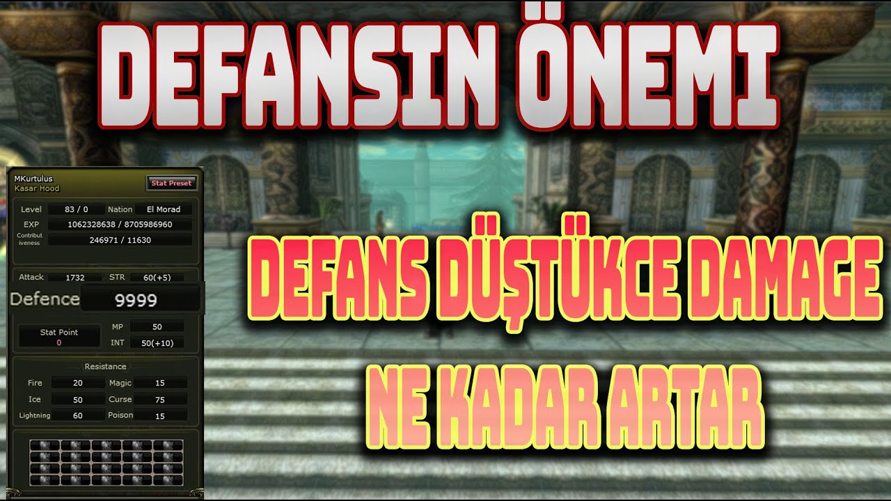 #knightonline 🛡️  Defansın &ouml;nemi. Defans artarsa damage ne kadar d&uuml;şer.