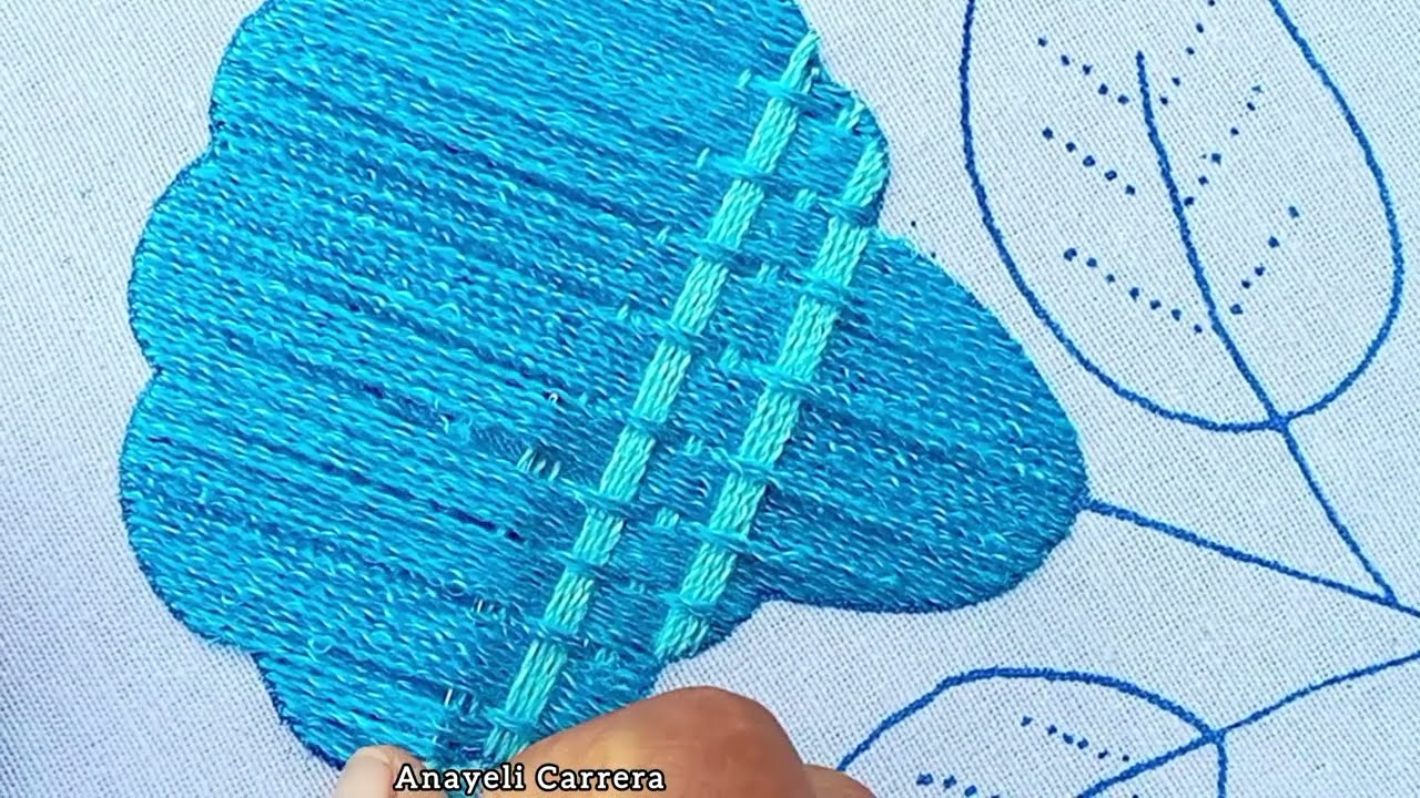 #63como bordar una flor campana con puntada ideal para cualquier diseño 
