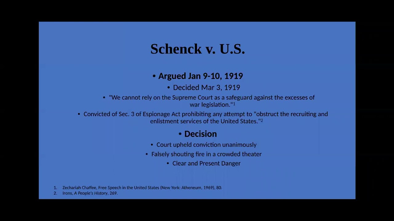 Schenck v. US
