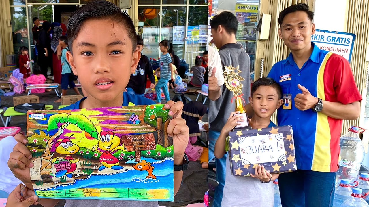 Juara 1 Lomba Mewarnai di Indomaret #lombamewarnai #juaralombamewarnai #mewarnai