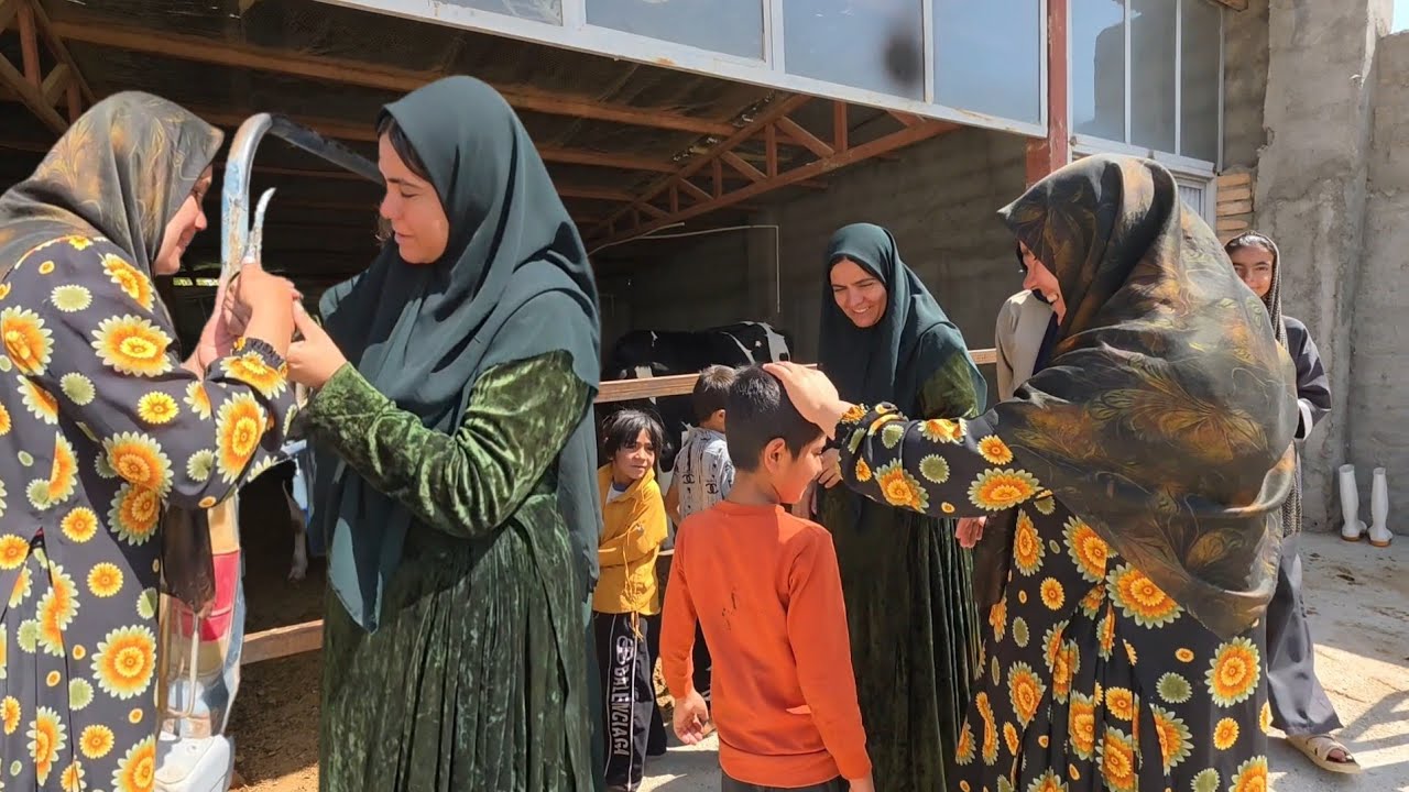 Ancient nomadic tradition: from animal feed to hospitality with grandmother's family