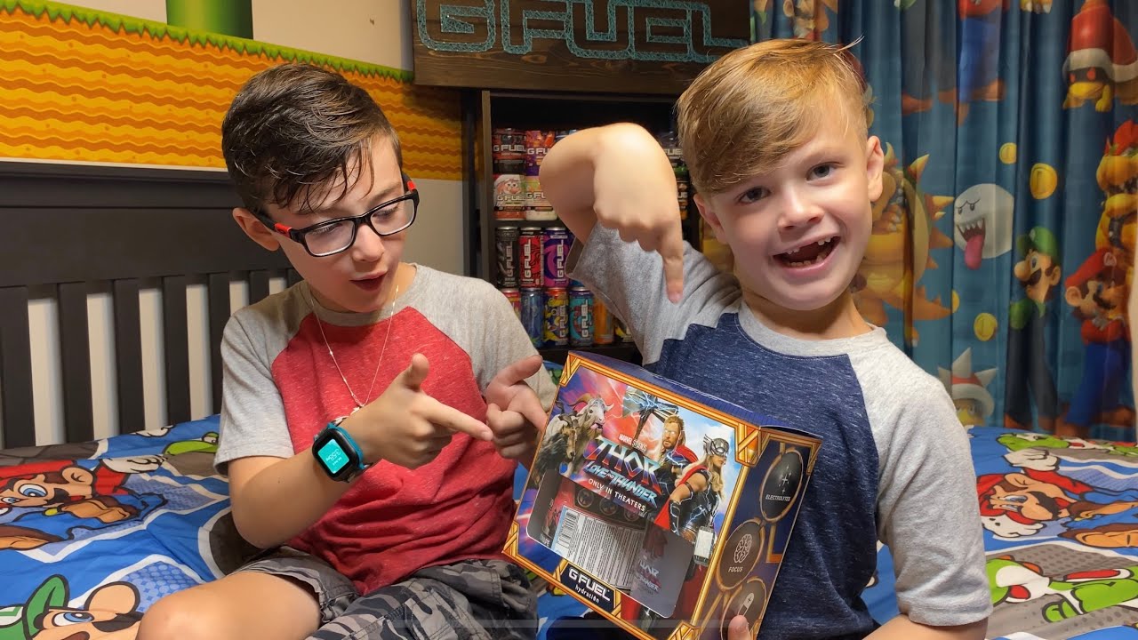 Kids review G Fuel lightning lemonade hydration.
