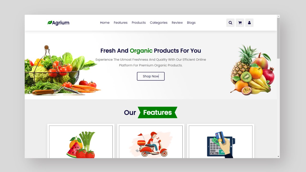 Agrium - Lightning-Fast Web Development Showcase for Fresh & Organic Produce 🌱💻 #agri #websitedesign