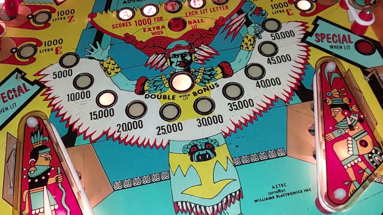 AZTEC EM pinball from Williams released 1976 in gameplay