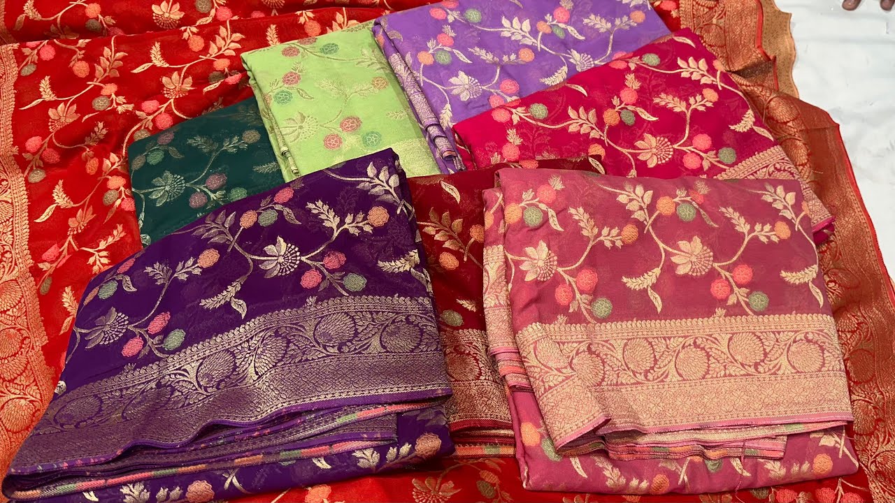 EP-1 Banarasi Rasian Crape Silk, Cotton, Rangkat, Hand Refiling, Tusser, Matka, Chanderi, Gorggette 