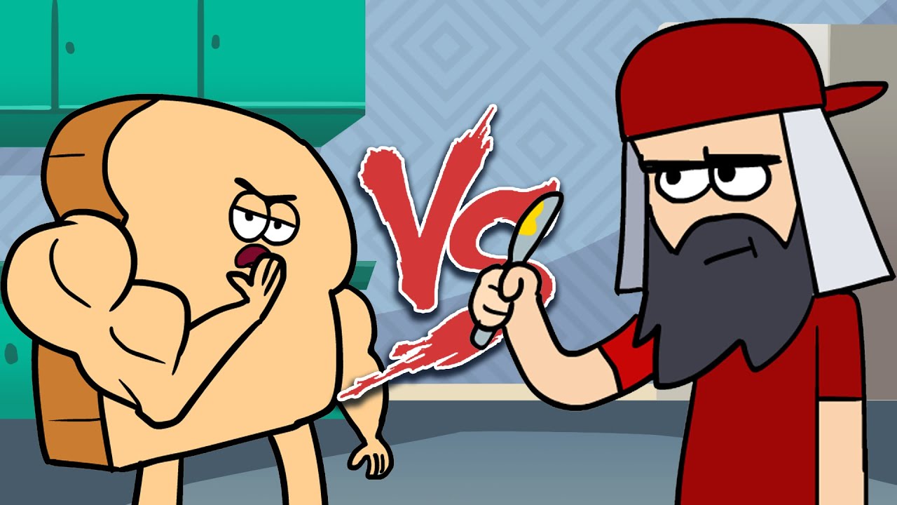 P&atilde;o em Forma Vs. Mussoumano - Batalha Animada (Desenho Animado)